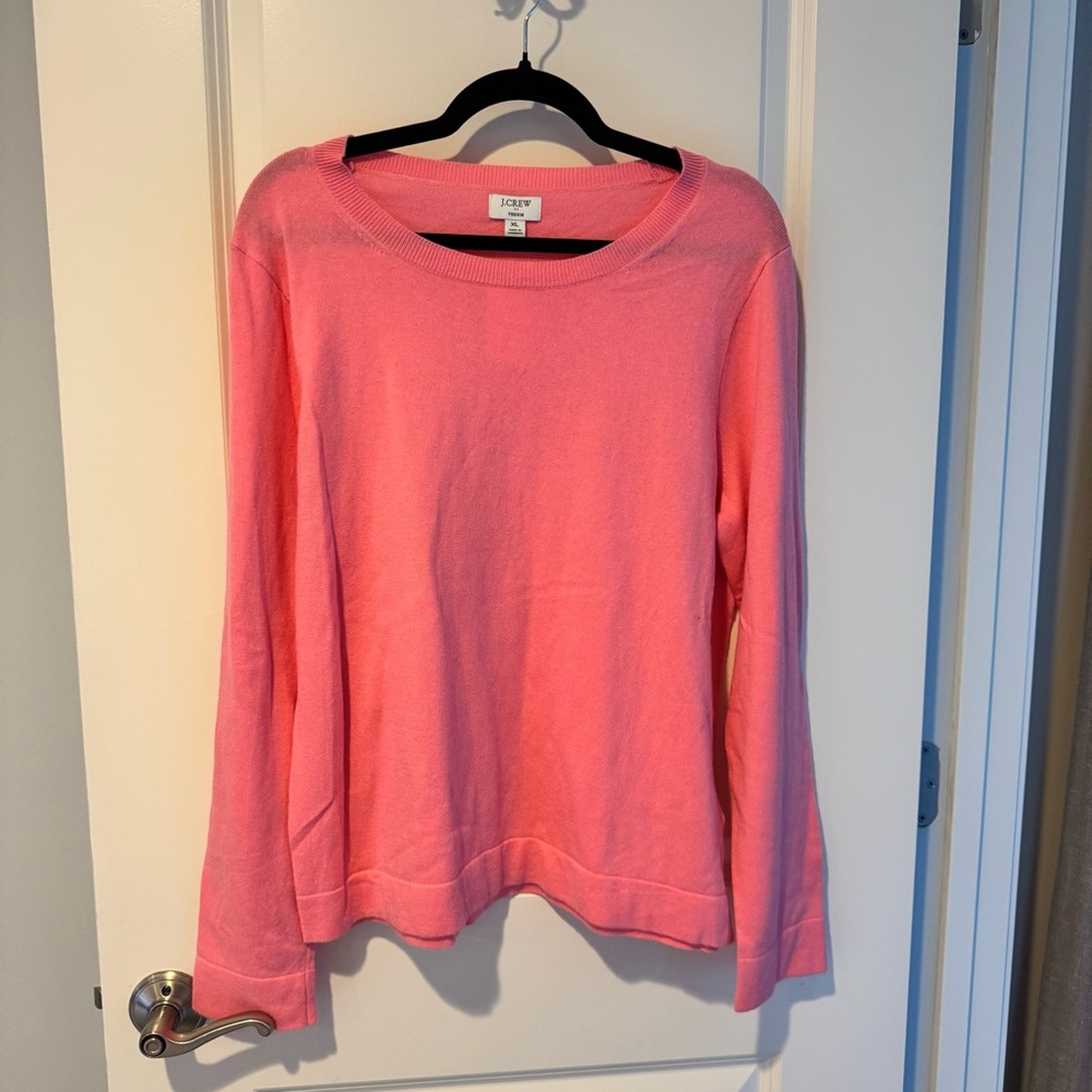 NWT J. Crew Teddie Pink Crewneck Long Sleeve Sweater | XL